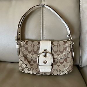 Coach Brown & Khaki Canvas Mini Hobo